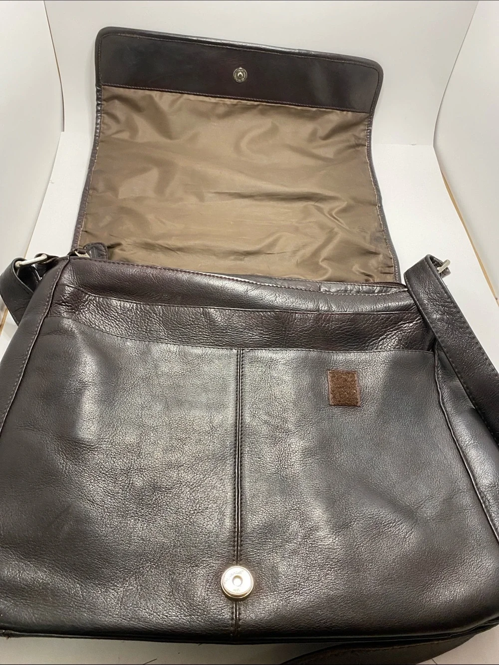 Frye Dark Brown Leather Messenger Bag with Adjustable Strap